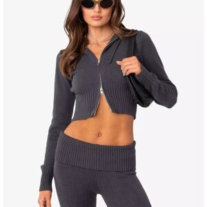 Edited Hoodie Sweater Charcoal Color Size S